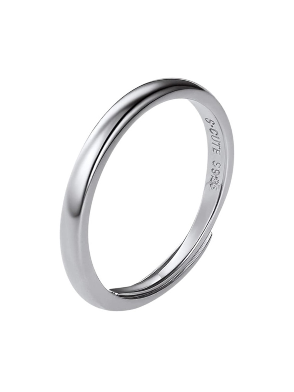 SILVERCUTE 925 Sterling Silver Classic Adjustable Stackable Ring Band